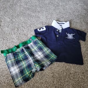 Boys Polo Rugby short outfit. 3 mos